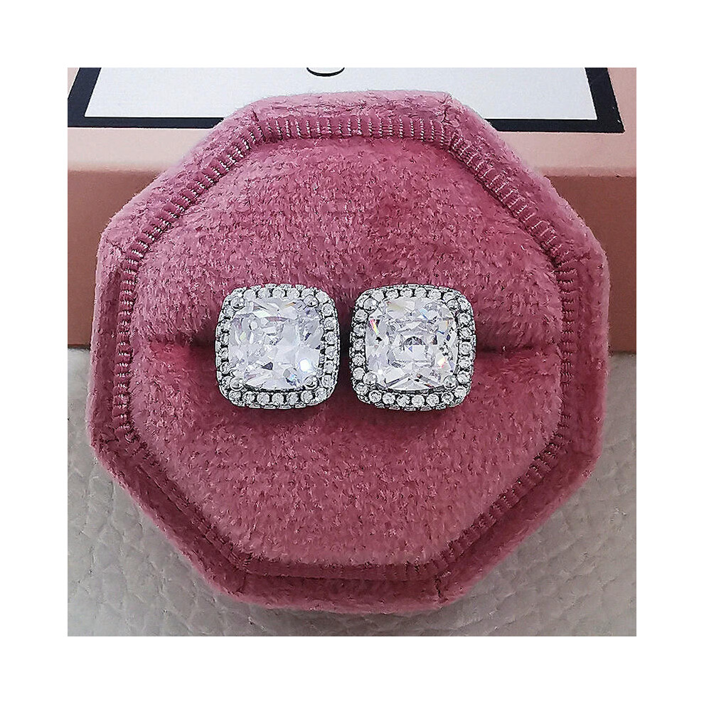 (e710-pink) 2023 New Arrivals Fashion Luxury silver color korean Zircon Stud Pink Earing Earrings For Women Girl Party Gift Jewelry Z7 - Image 3
