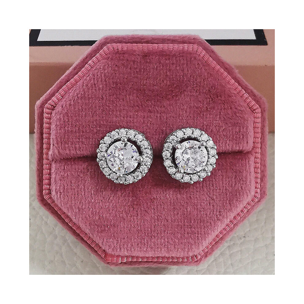 (e710-pink) 2023 New Arrivals Fashion Luxury silver color korean Zircon Stud Pink Earing Earrings For Women Girl Party Gift Jewelry Z7 - Image 5