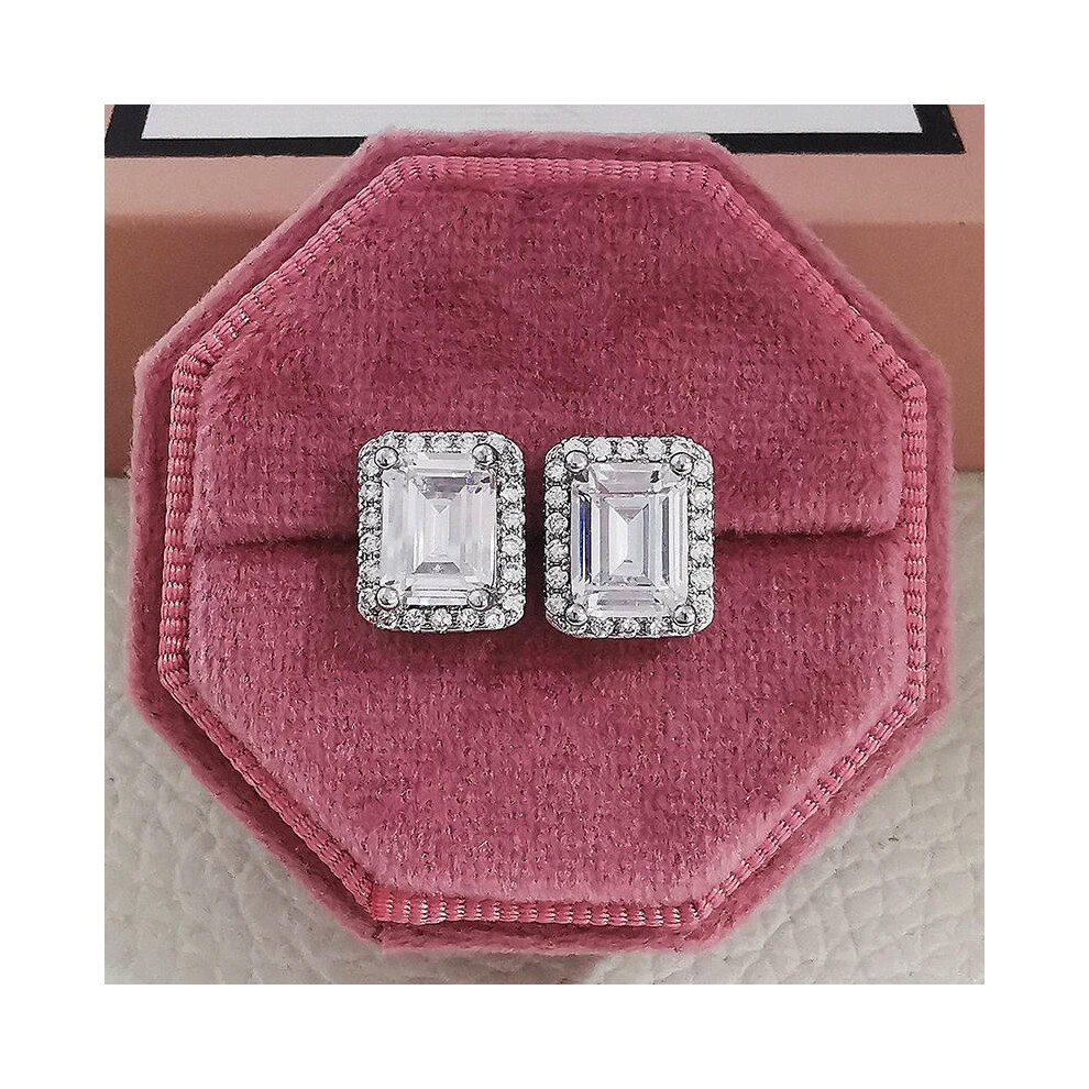 (e710-pink) 2023 New Arrivals Fashion Luxury silver color korean Zircon Stud Pink Earing Earrings For Women Girl Party Gift Jewelry Z7 - Image 7