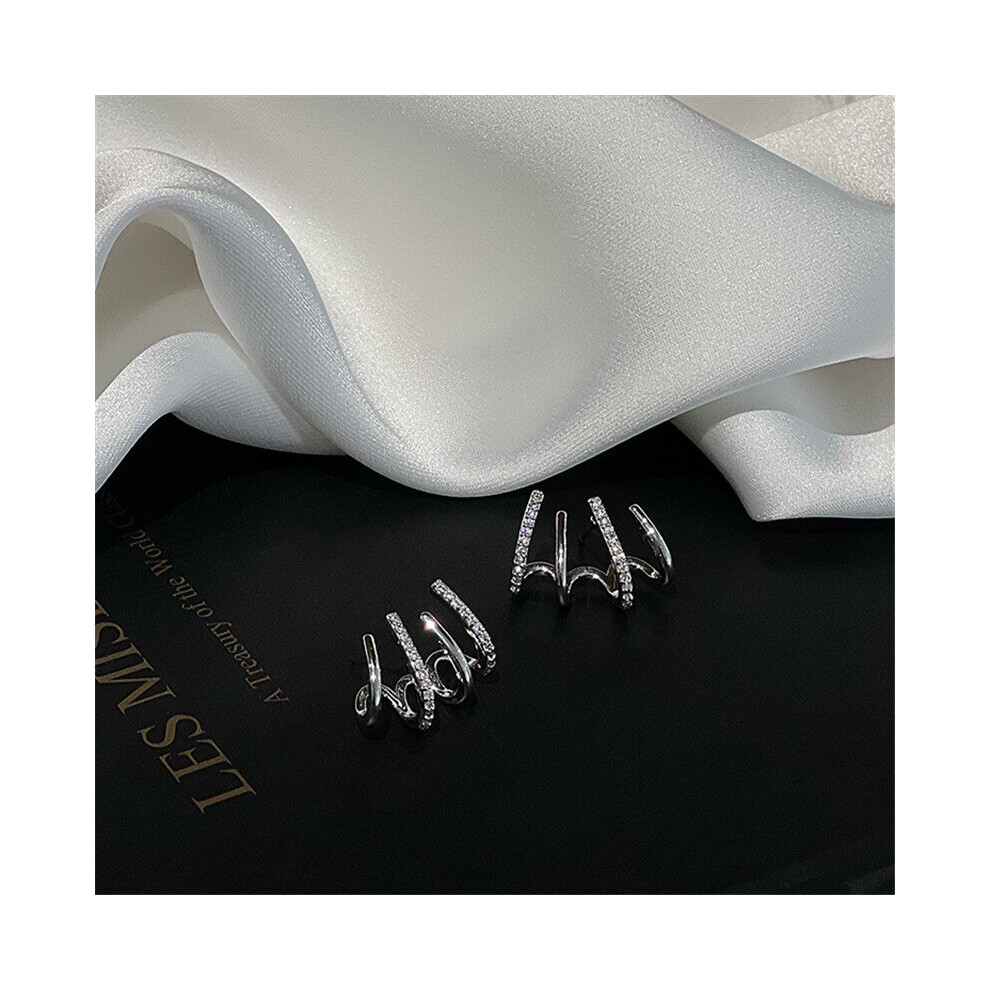 Earing Claw Ear Hook Clip Earrings for Women Four-Prong Setting Ear Earrings Jewelry Year Gift - Image 6