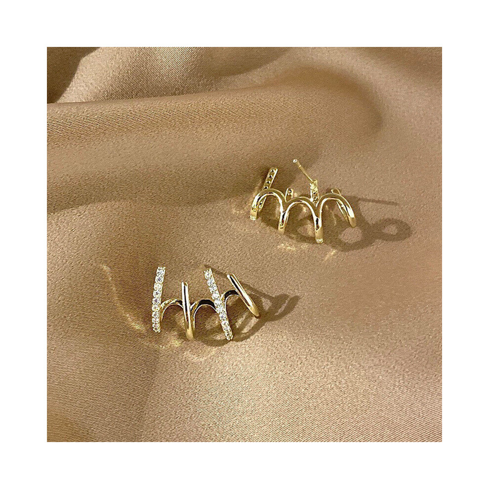 Earing Claw Ear Hook Clip Earrings for Women Four-Prong Setting Ear Earrings Jewelry Year Gift - Image 7