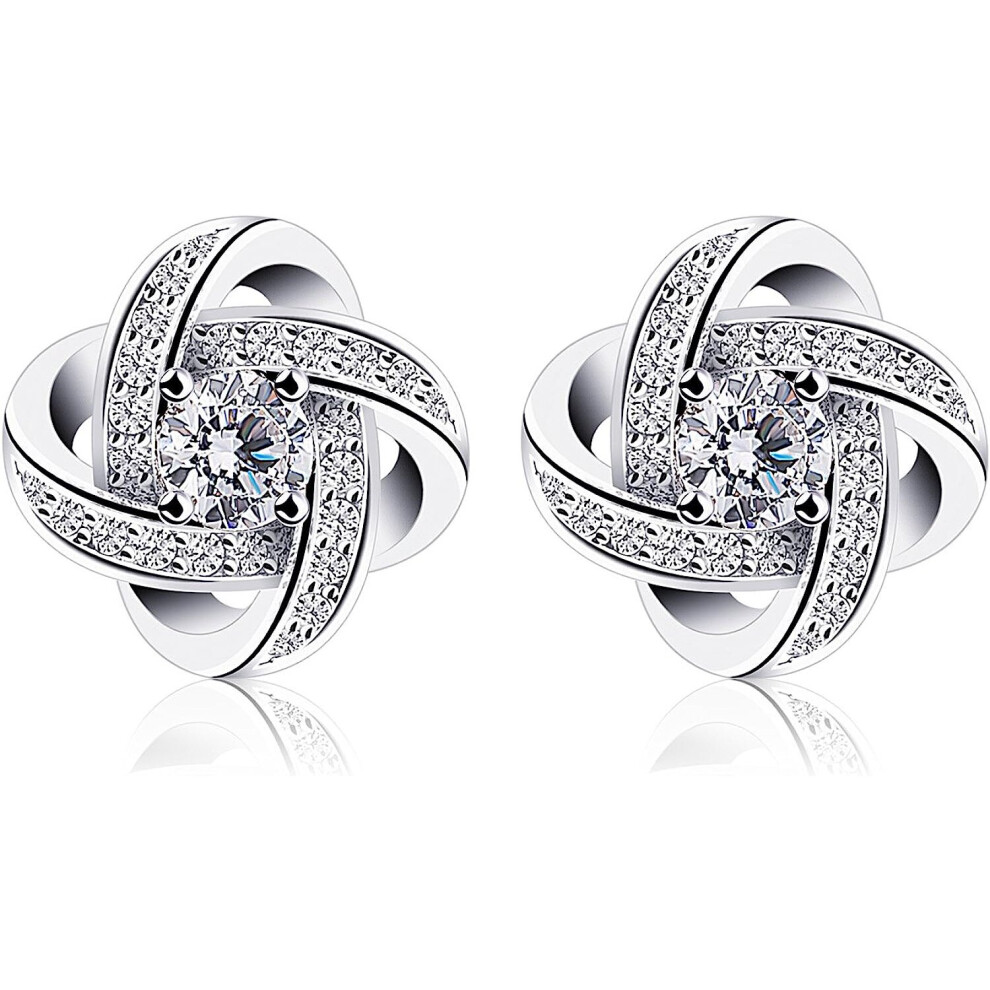 Earings for Woman Silver Earrings Studs Cubic Zirconia Gemini Sets - Image 2