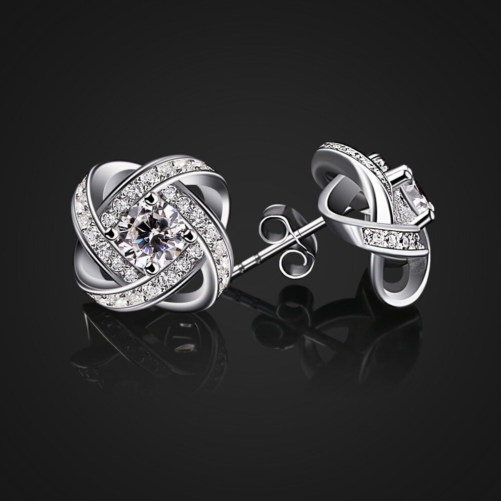 Earings for Woman Silver Earrings Studs Cubic Zirconia Gemini Sets - Image 3