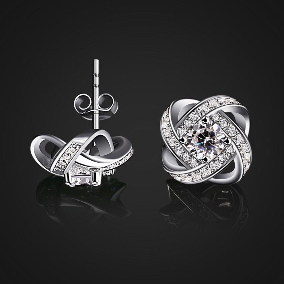 Earings for Woman Silver Earrings Studs Cubic Zirconia Gemini Sets - Image 4
