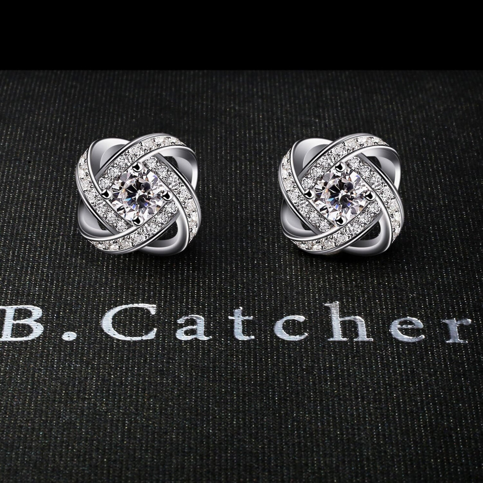 Earings for Woman Silver Earrings Studs Cubic Zirconia Gemini Sets - Image 5