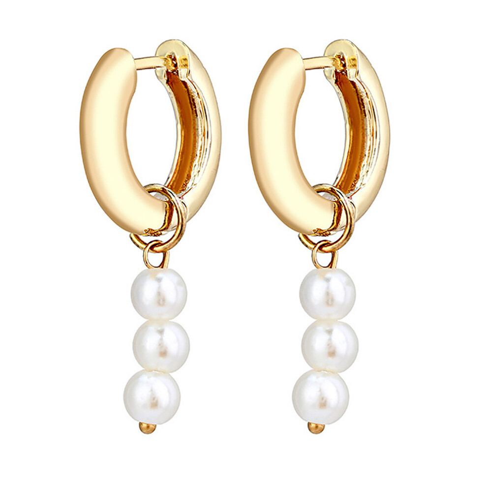 Elegant Dangle Pearl Earrings Modern Geometric Shape Perfect For Any Occasion - Image 7