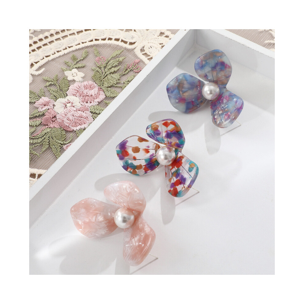 Exaggerated face thin oil painting feeling retro large flower pearl earrings DIY jewelry earrings accessories materials - Image 3