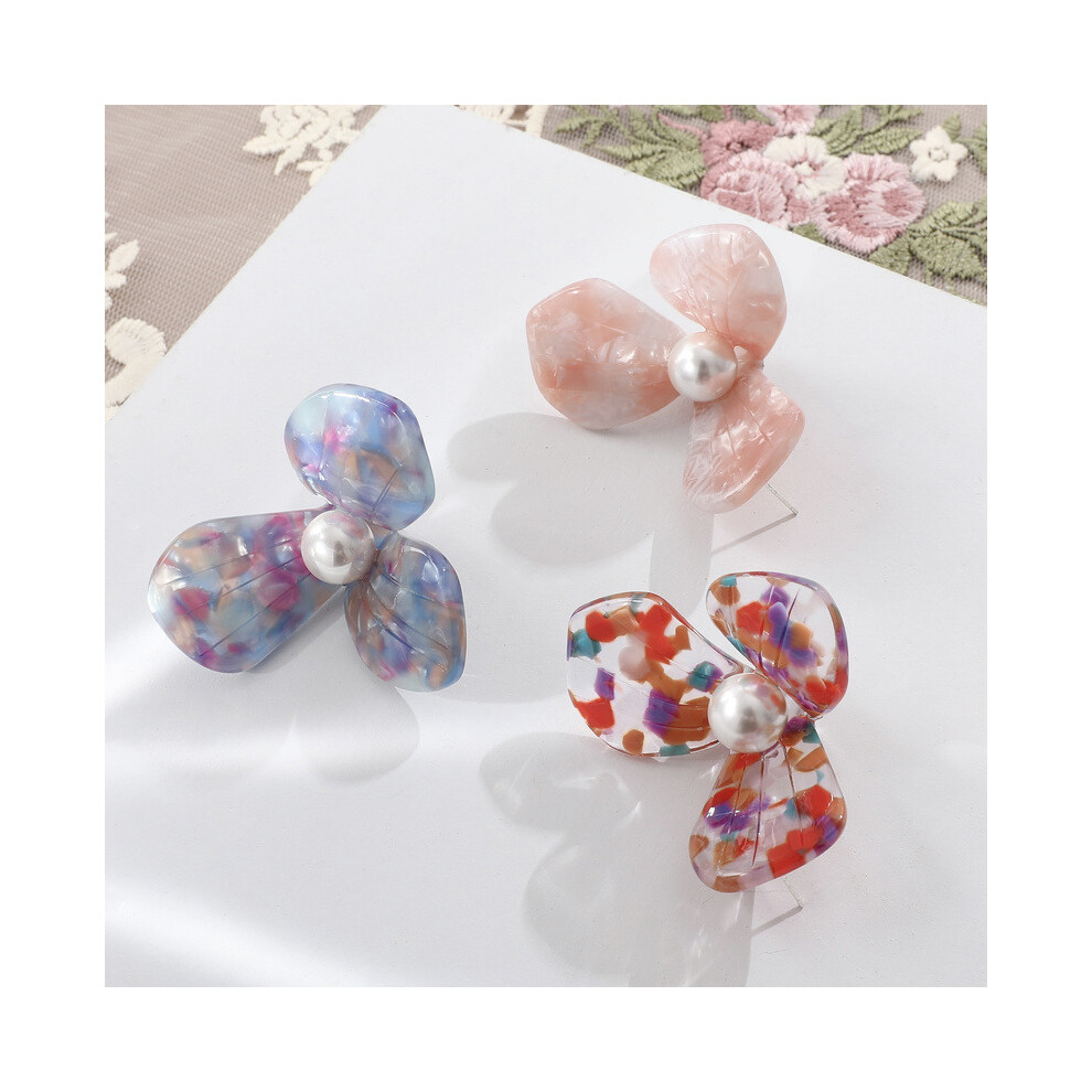 Exaggerated face thin oil painting feeling retro large flower pearl earrings DIY jewelry earrings accessories materials - Image 5