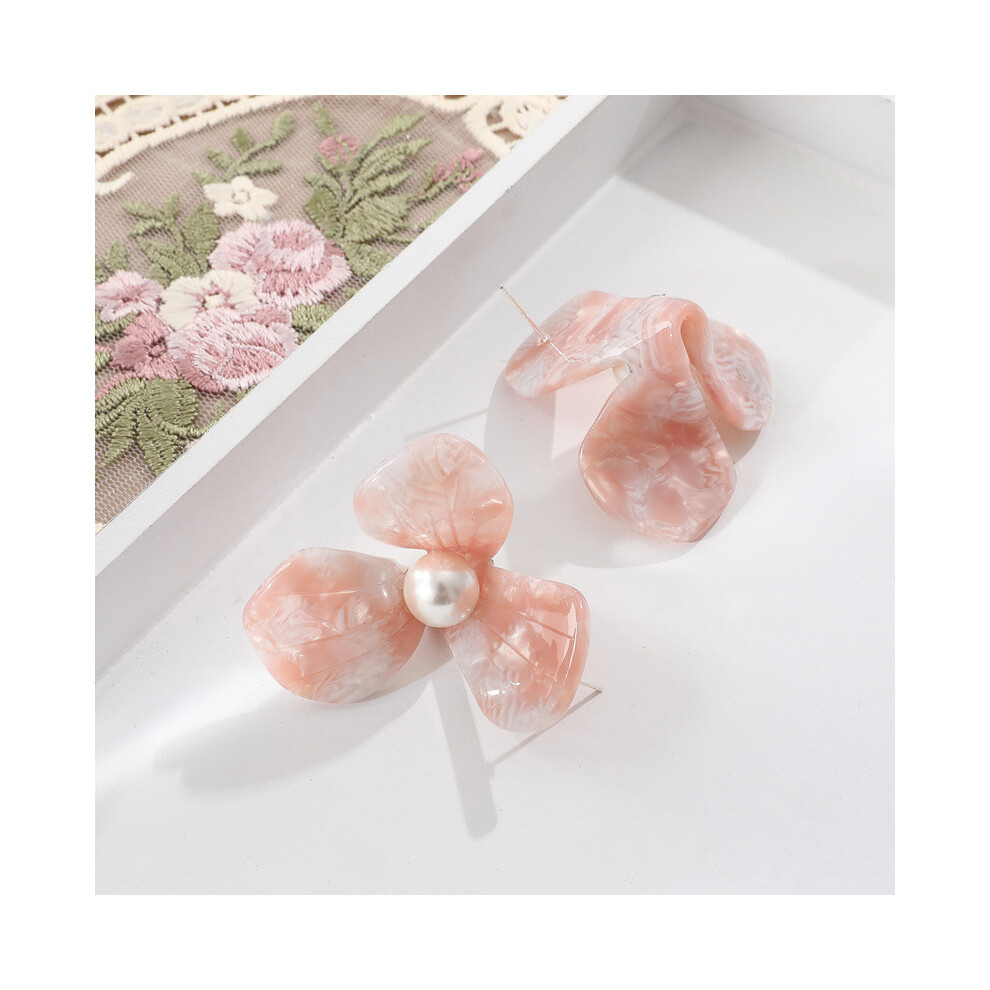 Exaggerated face thin oil painting feeling retro large flower pearl earrings DIY jewelry earrings accessories materials - Image 6