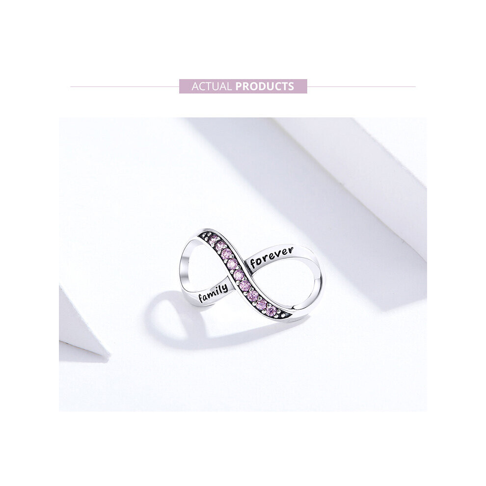 Family Forever Infinity Slide Charm With Cubic Zirconia Genuine 925 Sterling Silver Compatible With Pandora Bracelets - Image 2