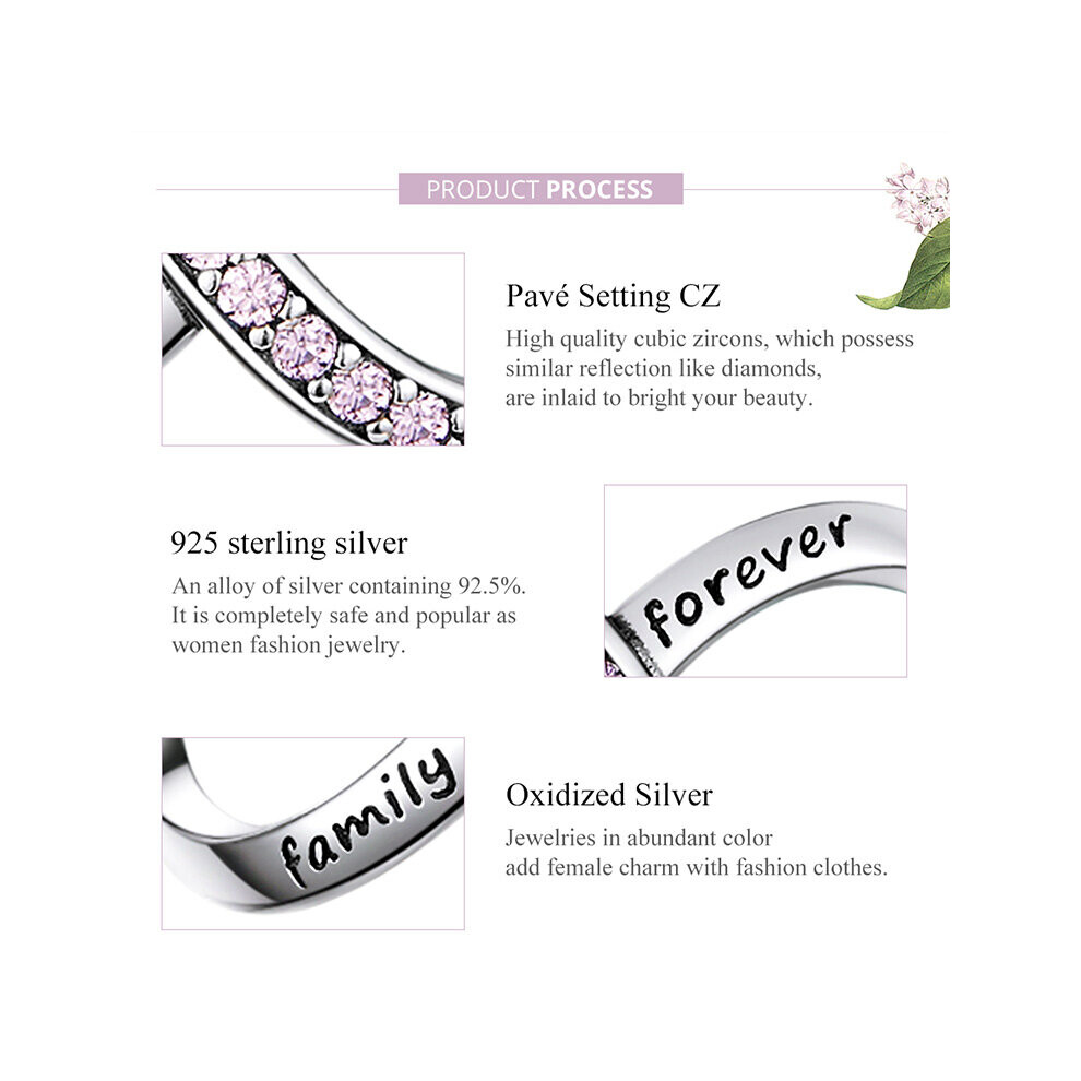 Family Forever Infinity Slide Charm With Cubic Zirconia Genuine 925 Sterling Silver Compatible With Pandora Bracelets - Image 6