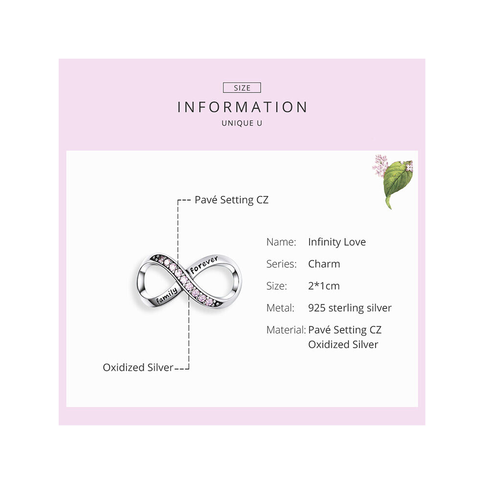 Family Forever Infinity Slide Charm With Cubic Zirconia Genuine 925 Sterling Silver Compatible With Pandora Bracelets - Image 7