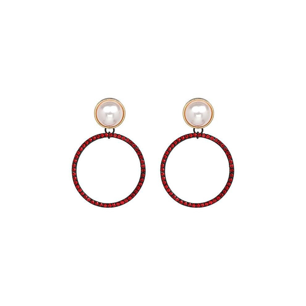 Fashion Elegant Simulated Pearl Earrings Vintage Round Crystal Dangle Drop Statement Earrings For Women Bijoux - Image 4