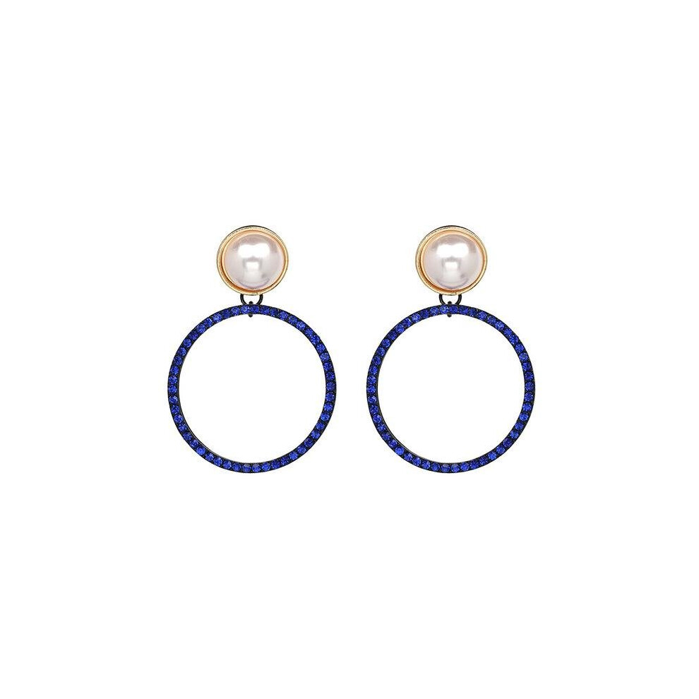 Fashion Elegant Simulated Pearl Earrings Vintage Round Crystal Dangle Drop Statement Earrings For Women Bijoux - Image 5