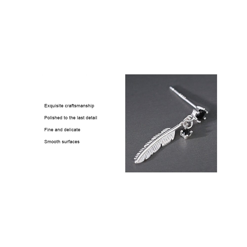 Feather earrings in S925 silver for women - Image 4