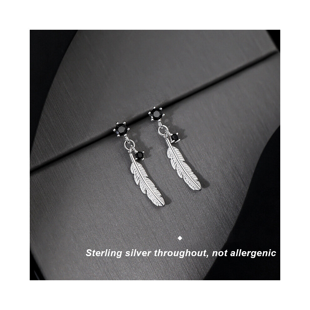 Feather earrings in S925 silver for women - Image 5