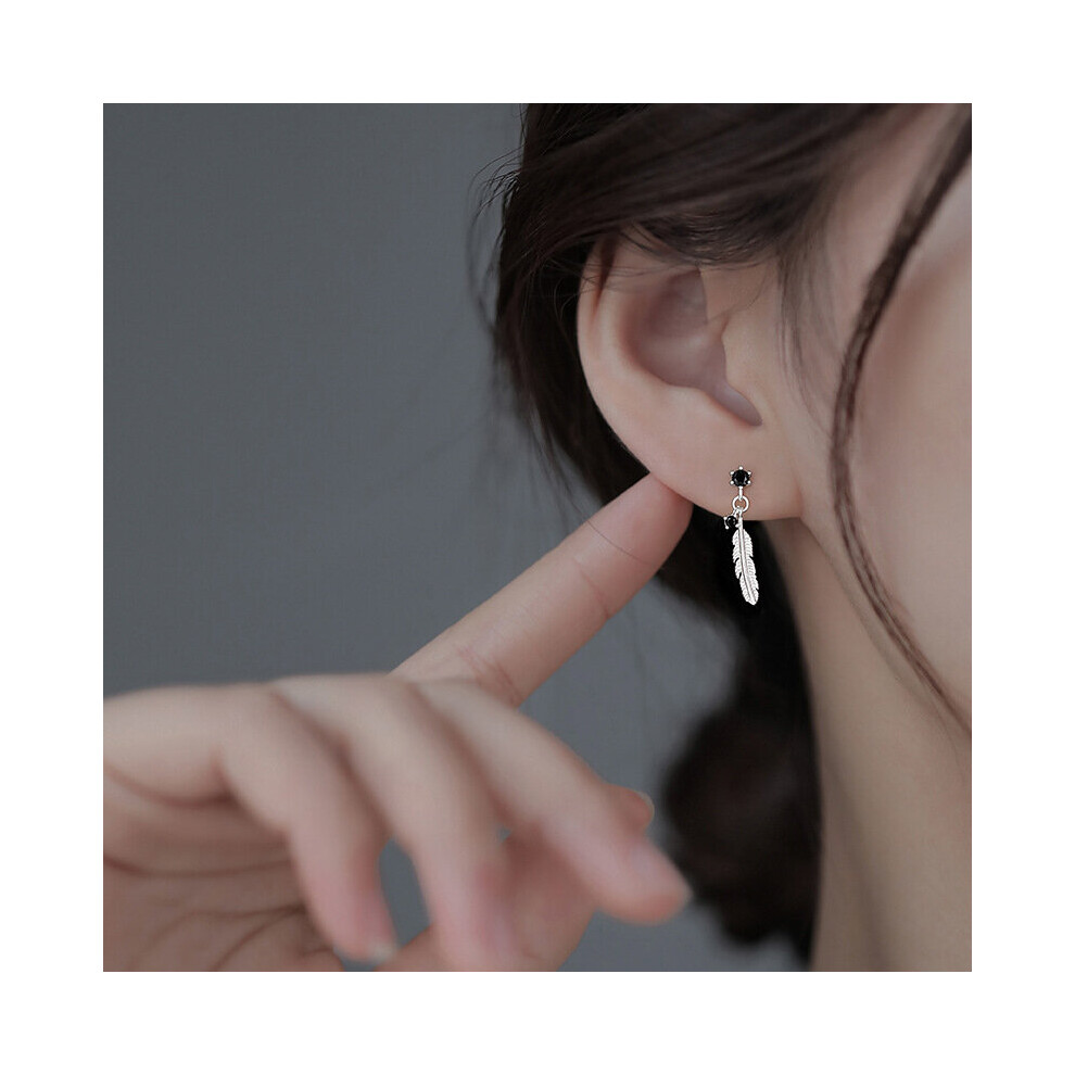 Feather earrings in S925 silver for women - Image 7