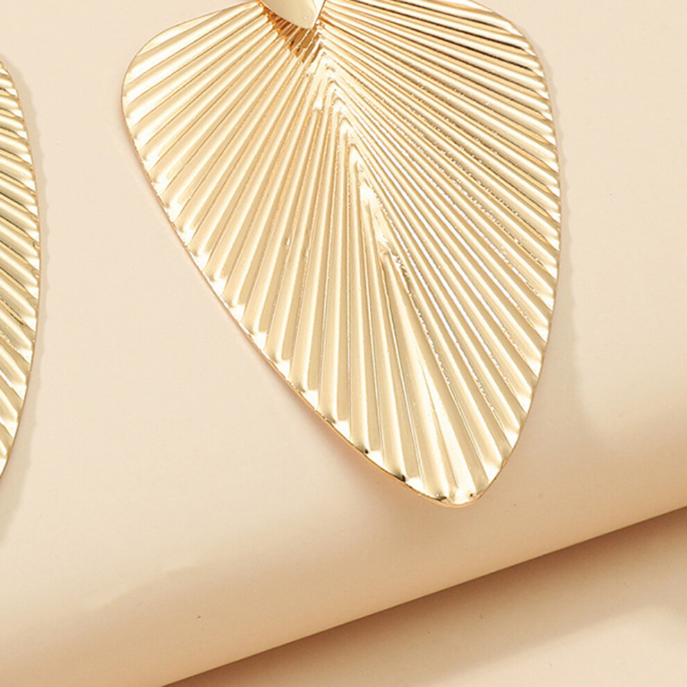Geometric metal earrings ins Wind leaf earrings - Image 5