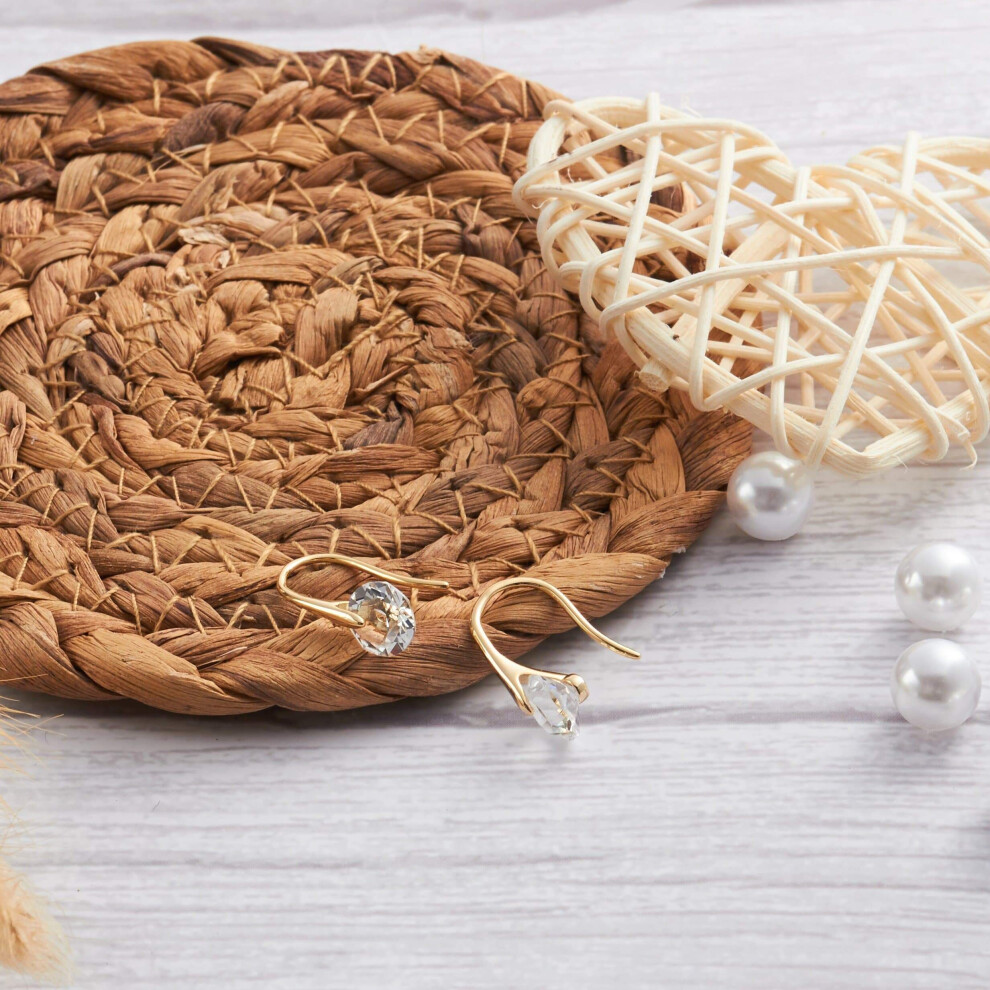 Gold Plated Atlas Earrings Created with Swarovski Crystals - Image 4