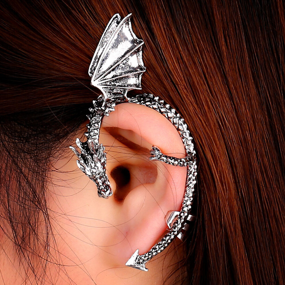 Gothic Punk Dragon Ear Cuffs Earrings Jewelry Vintage Luminous Clip On Earrings For Women Boucle Oreille 1E001
