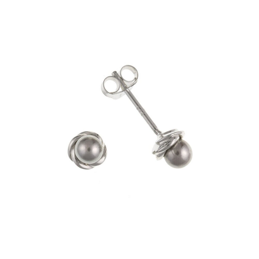 Grey Pearl Earrings Stud Sterling Silver Studs - Image 2