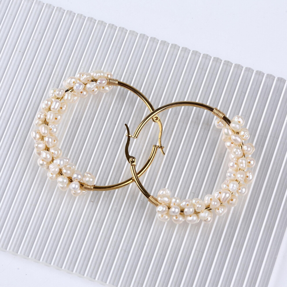 Hot 3.5-4mm Potato Pearl Earrings Freshwater Pearl - Image 7