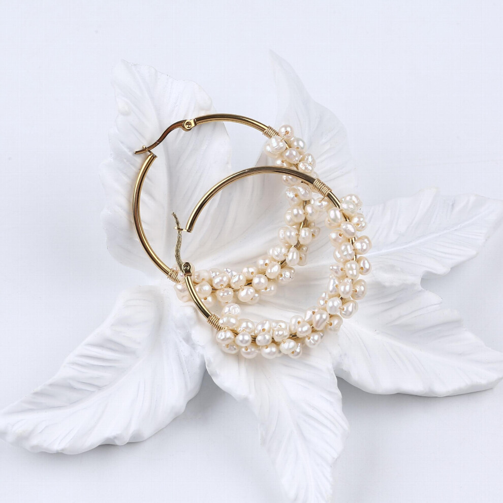 Hot 3.5-4mm Potato Pearl Earrings Freshwater Pearl - Image 5