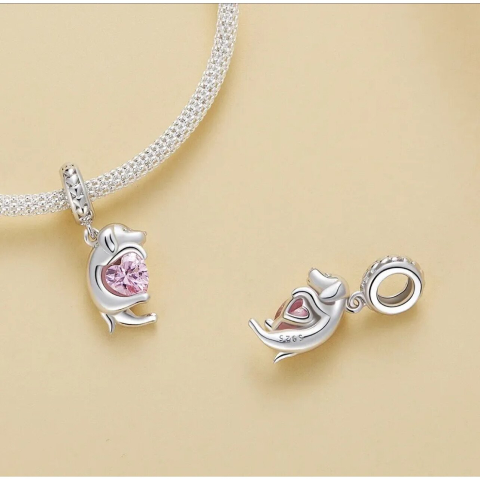 I Love My Puppy Dog Dangle Charm Animal Pet With Cubic Zirconia Genuine 925 Sterling Silver Compatible With Pandora Bracelets - Image 3