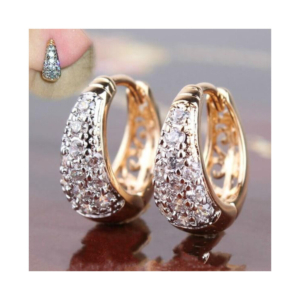 Inlaid Crystal Cubic Zirconia Ladies Earrings Cartilage Dainty Huggie Hoops Silver Ear Rings for Women - Image 2