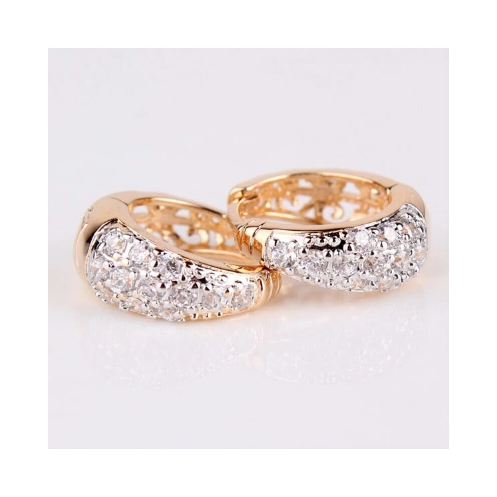 Inlaid Crystal Cubic Zirconia Ladies Earrings Cartilage Dainty Huggie Hoops Silver Ear Rings for Women - Image 3