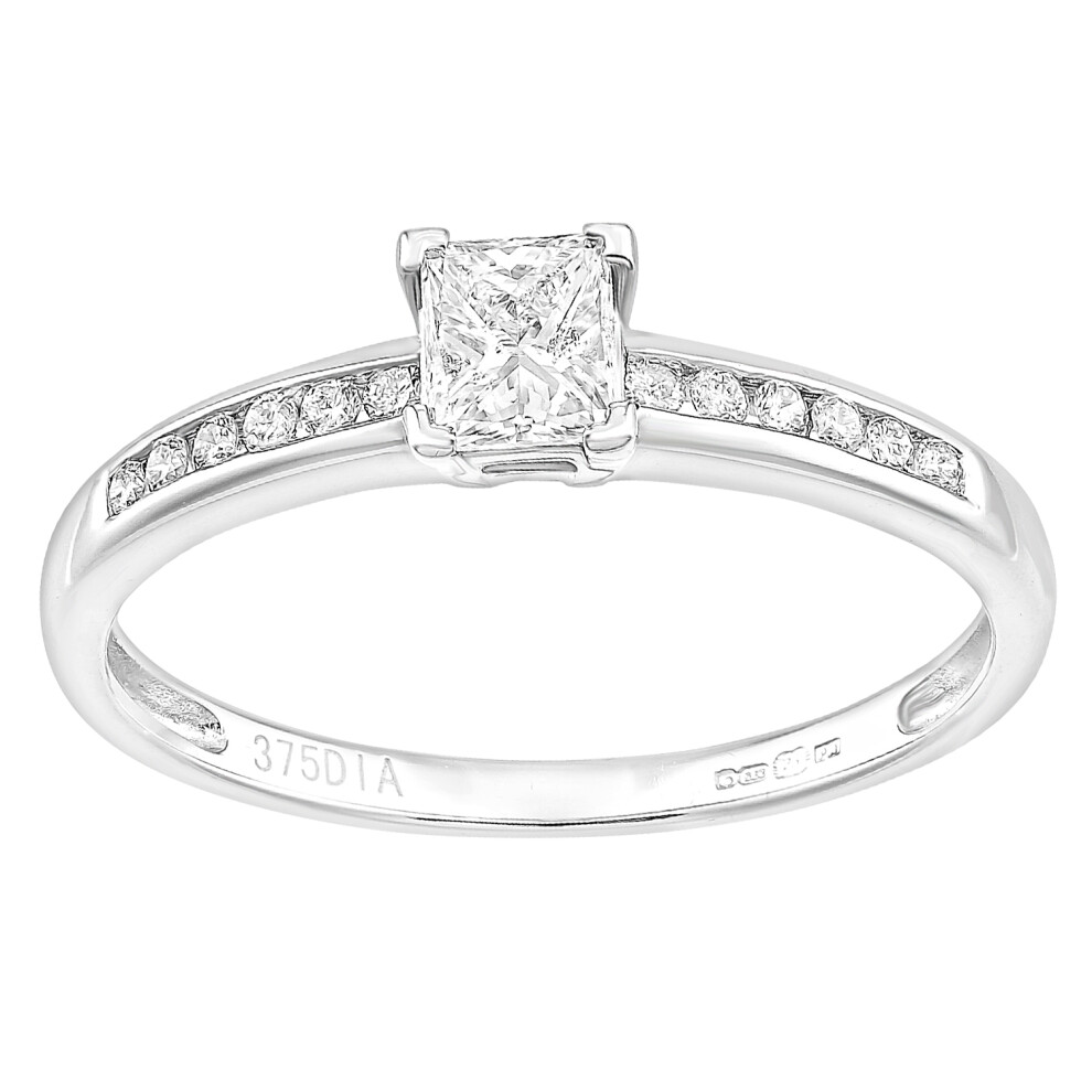 (J) Jewelco London 9ct White And 0.45ct Diamond Engagement Ring
