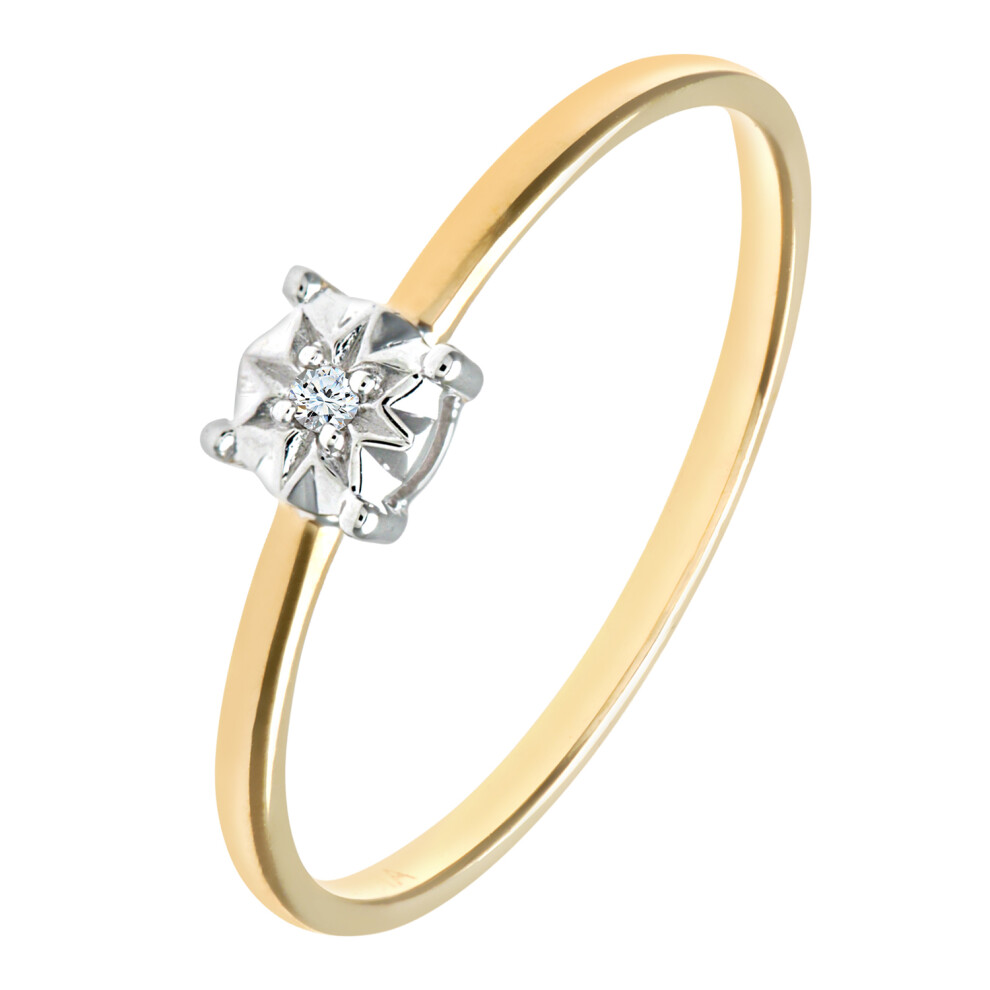 (J) Jewelco London 9ct Yellow Gold Solitare Diamond Ring - Image 2