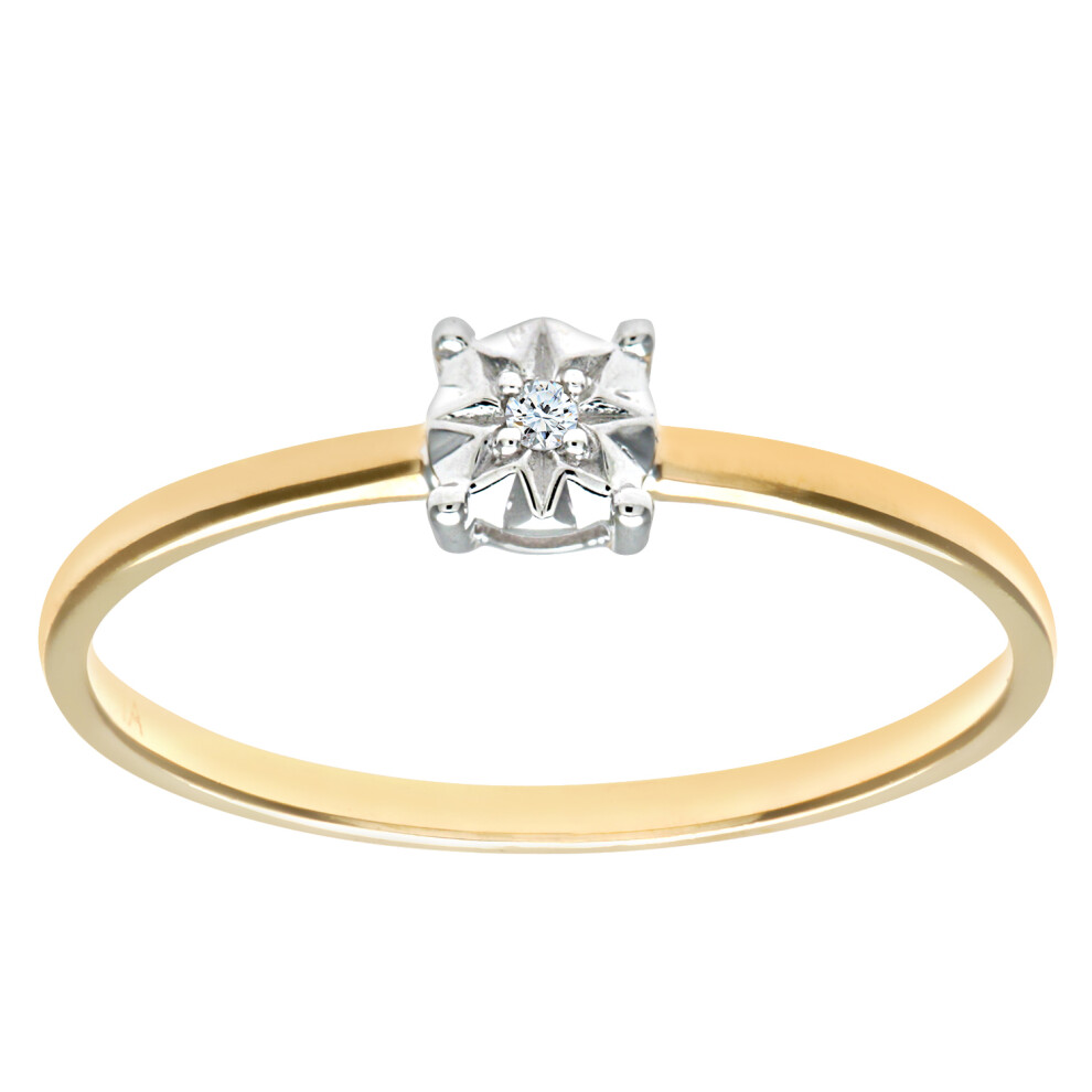 (J) Jewelco London 9ct Yellow Gold Solitare Diamond Ring