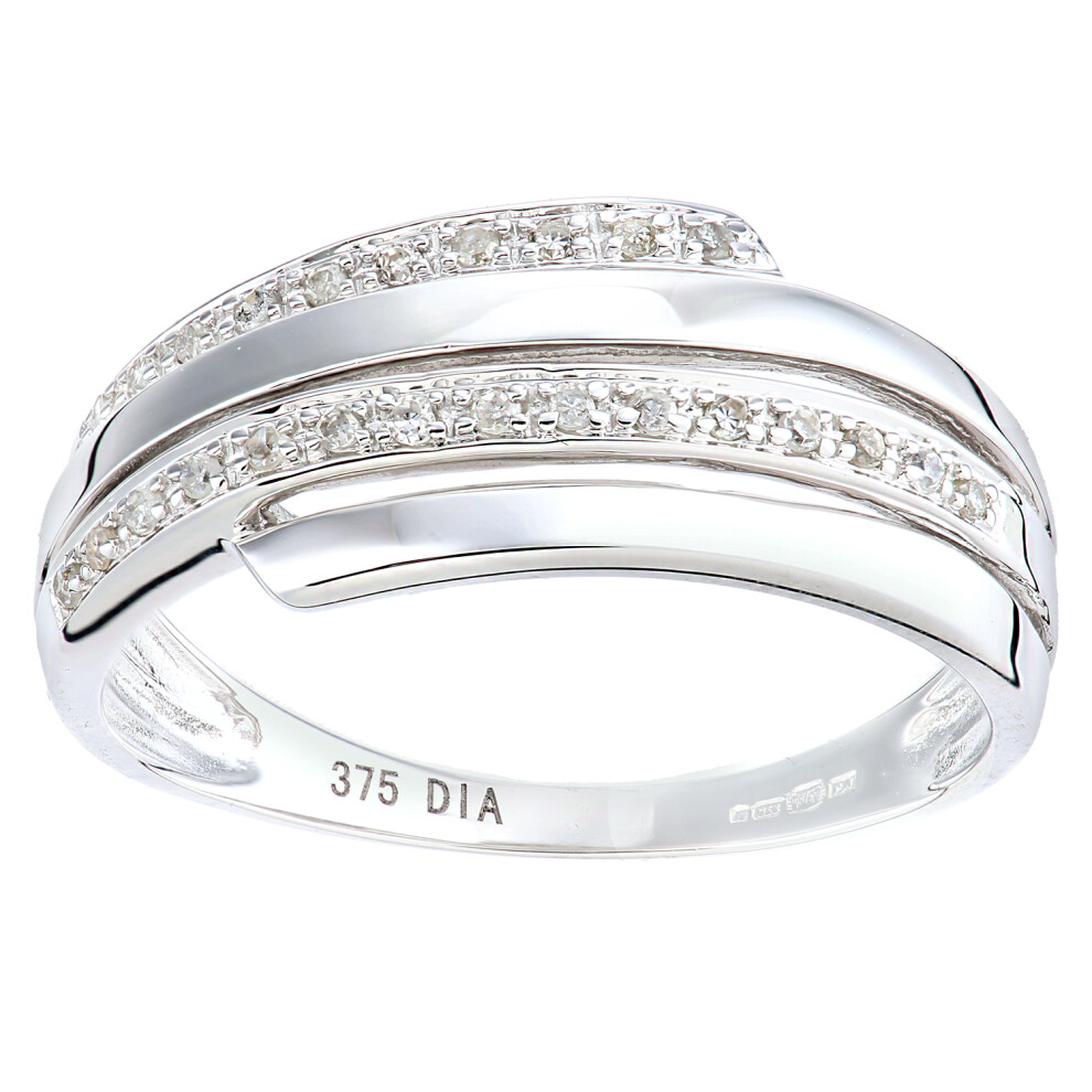 (J) Jewelco London Women 9ct (375) White Diamond Ring