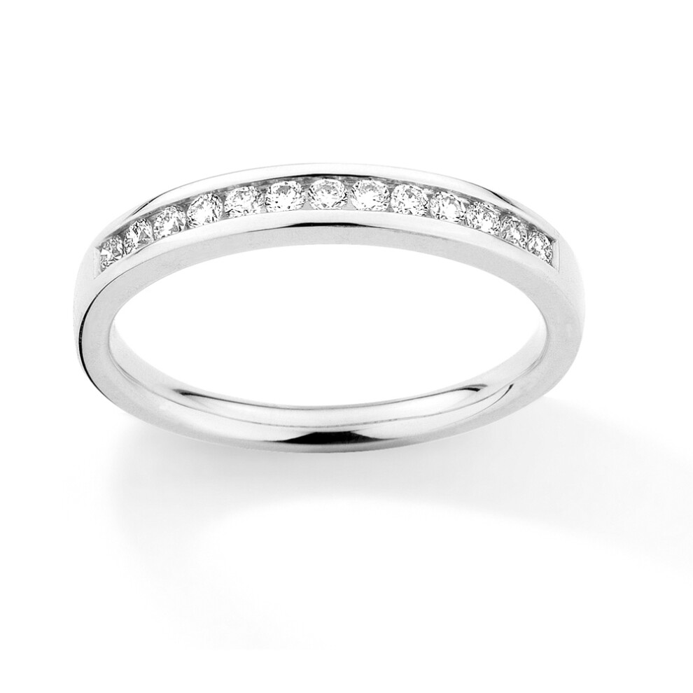 Jewelco London 18ct White Gold Diamond 0.25ct Eternity Wedding Band Ring - 3mm - RBNR02706