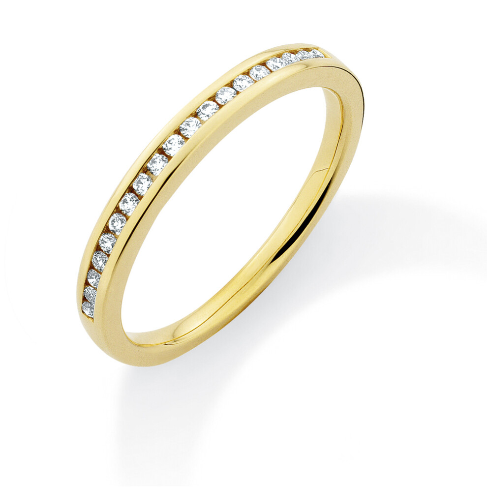Jewelco London 18ct Yellow Gold Diamond 0.15ct Eternity Wedding Band Ring - 2.4mm - RBNR02605