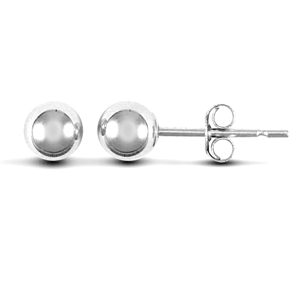 Jewelco London 9ct White Gold Ball Bead Stud Earrings, 4mm - JES156