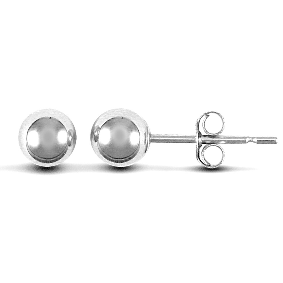 Jewelco London 9ct White Gold Ball Bead Stud Earrings, 5mm - JES157