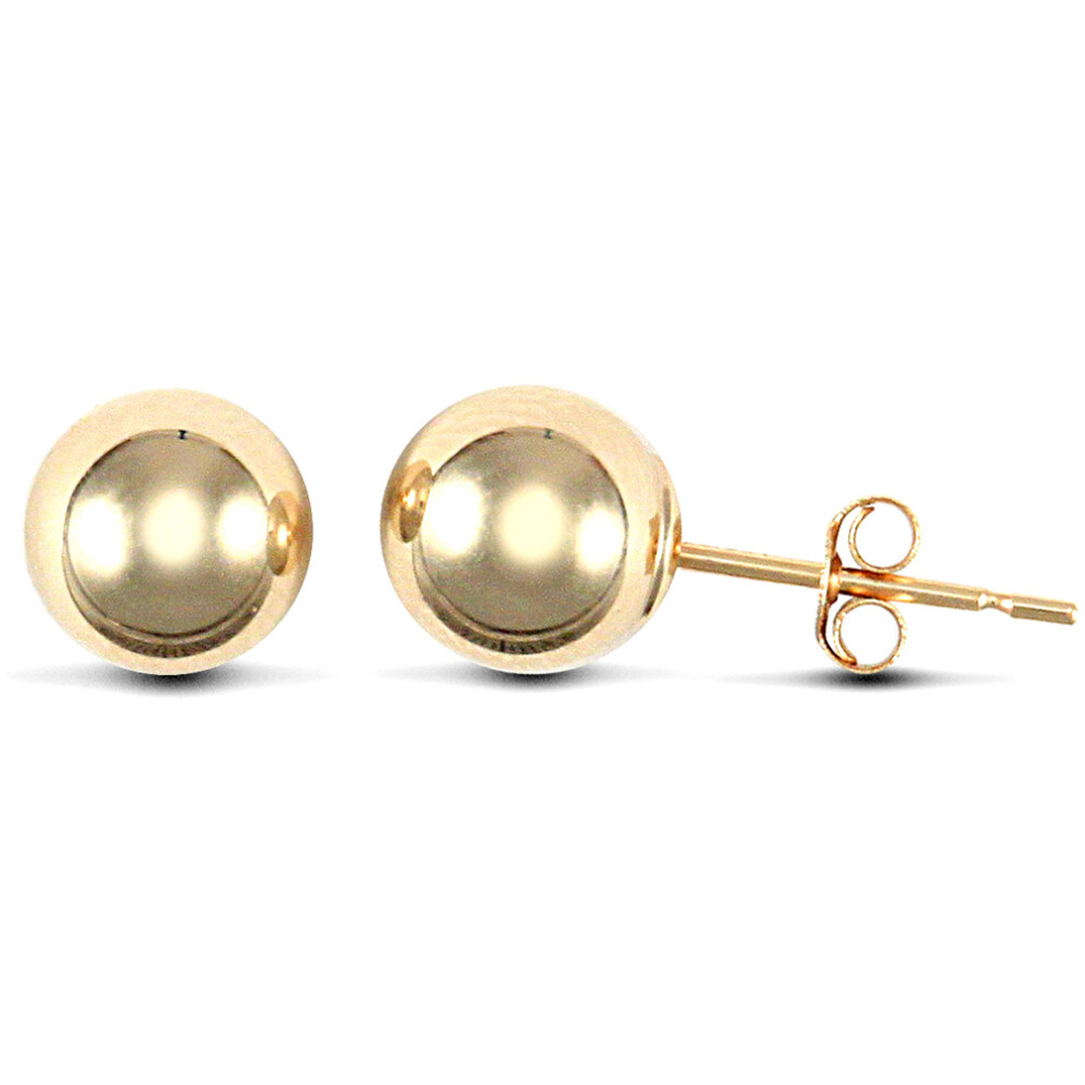 Jewelco London 9ct Yellow Gold Ball Bead Stud Earrings, 6mm - JES080