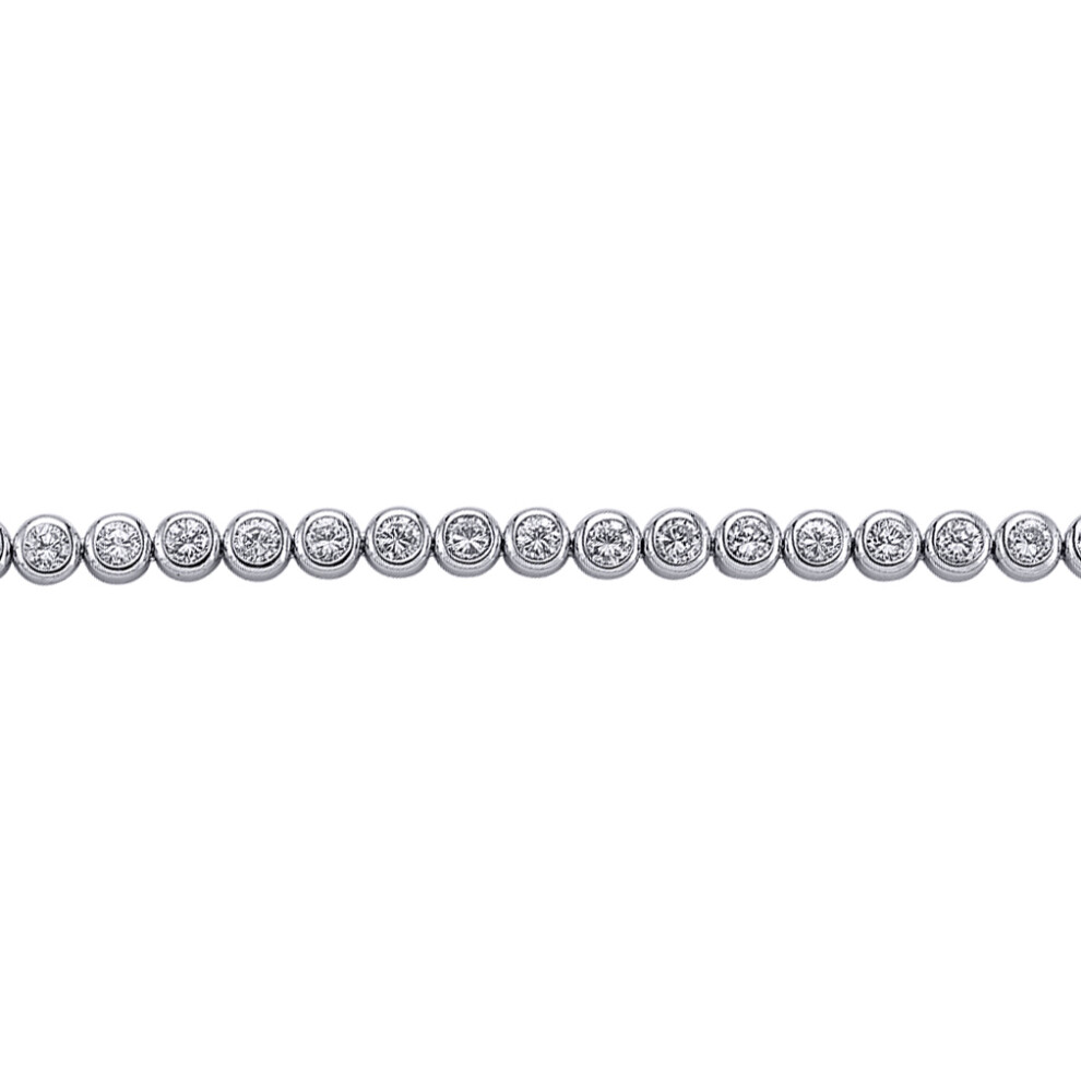 Jewelco London Ladies Sterling Silver Cubic Zirconia Bubble Donut Eternity Tennis Bracelet 5mm 7 inch - GVB171