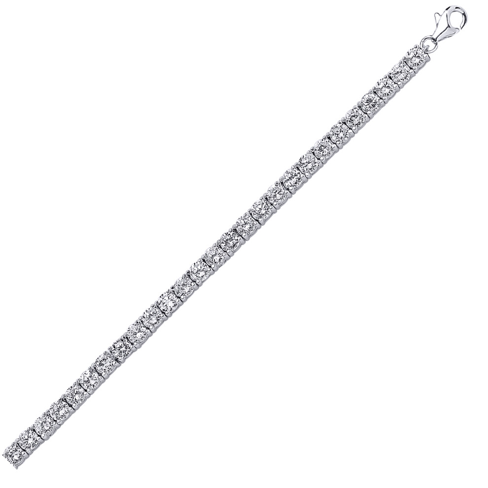 Jewelco London Ladies Sterling Silver Cubic Zirconia Eternity Tennis Bracelet 6mm 7 inch - GVB168 - Image 4