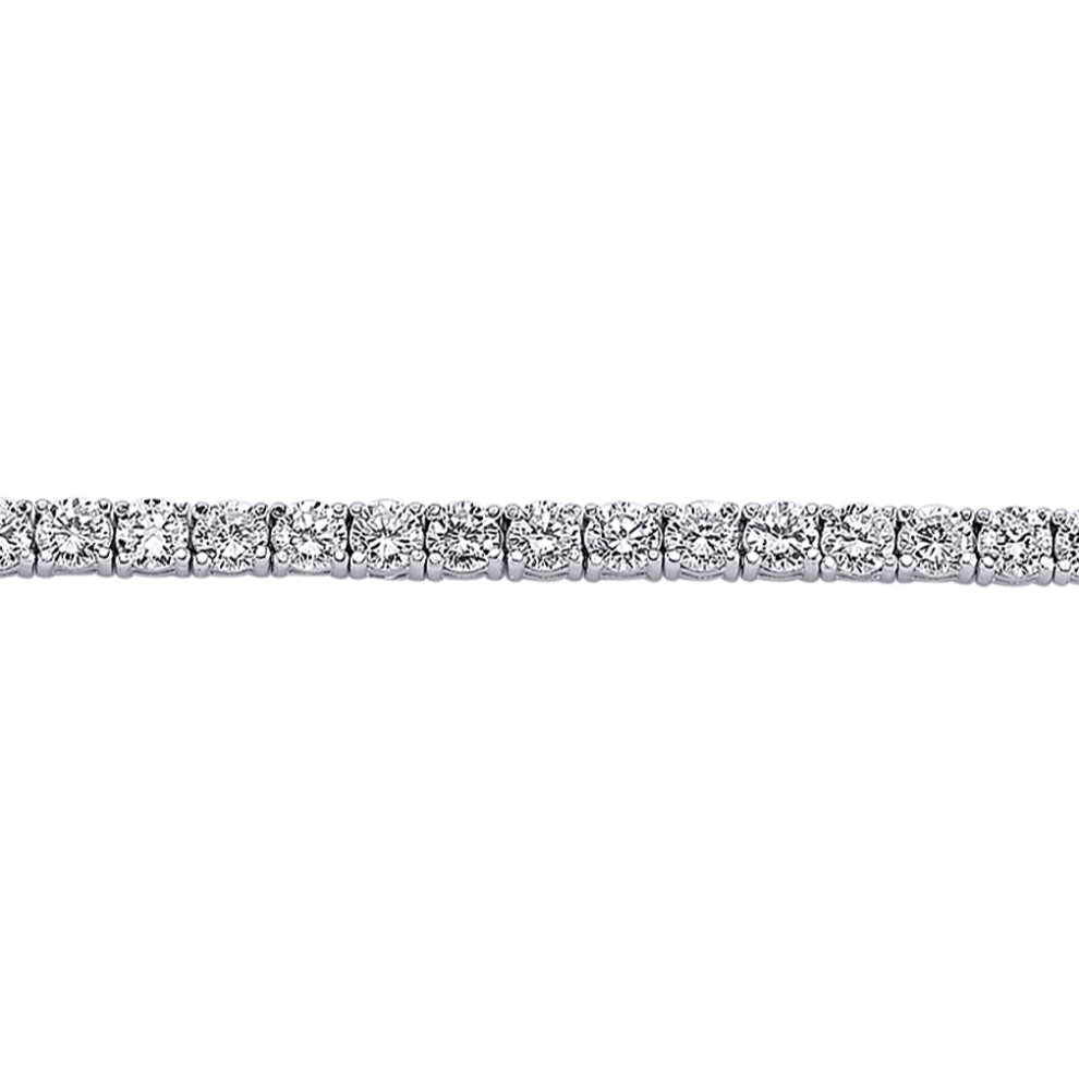 Jewelco London Ladies Sterling Silver Cubic Zirconia Eternity Tennis Bracelet 6mm 7 inch - GVB168