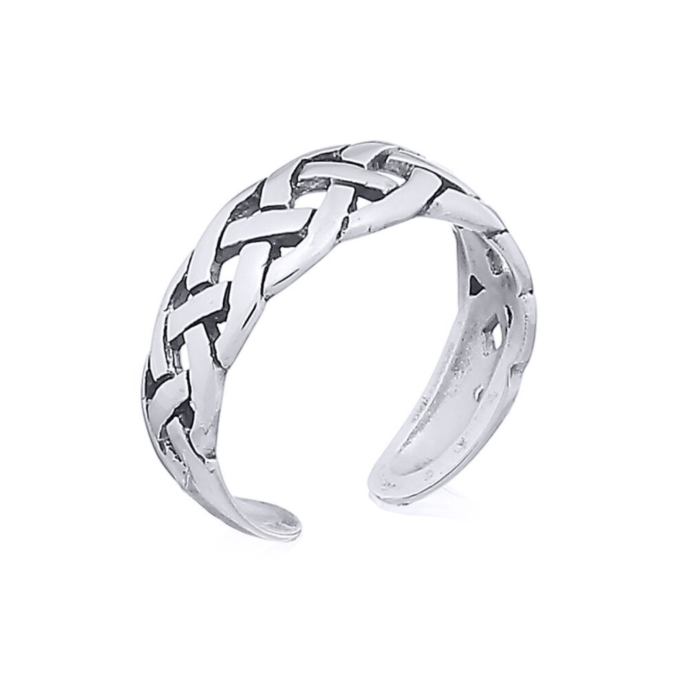 Jewelco London Rhodium Silver Celtic Knot Toe Ring - ATR002 - Image 4