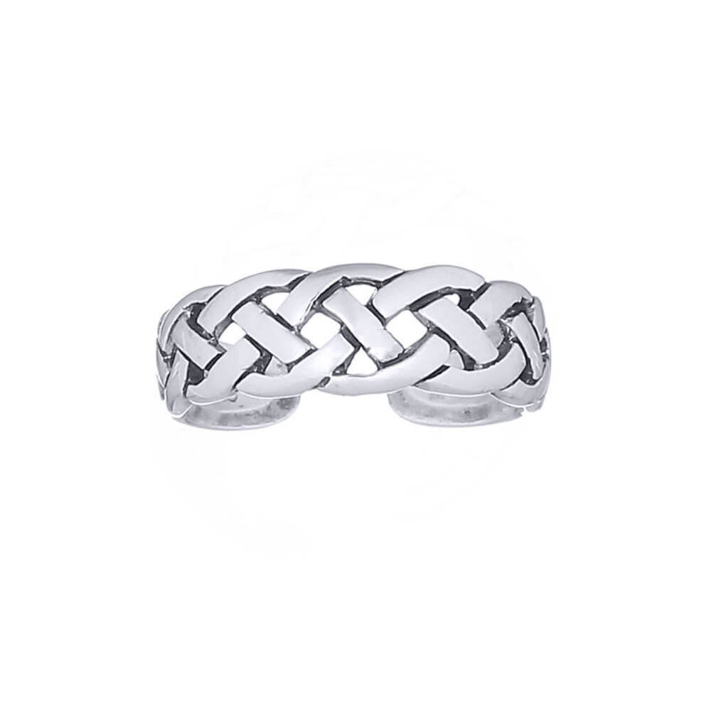 Jewelco London Rhodium Silver Celtic Knot Toe Ring - ATR002