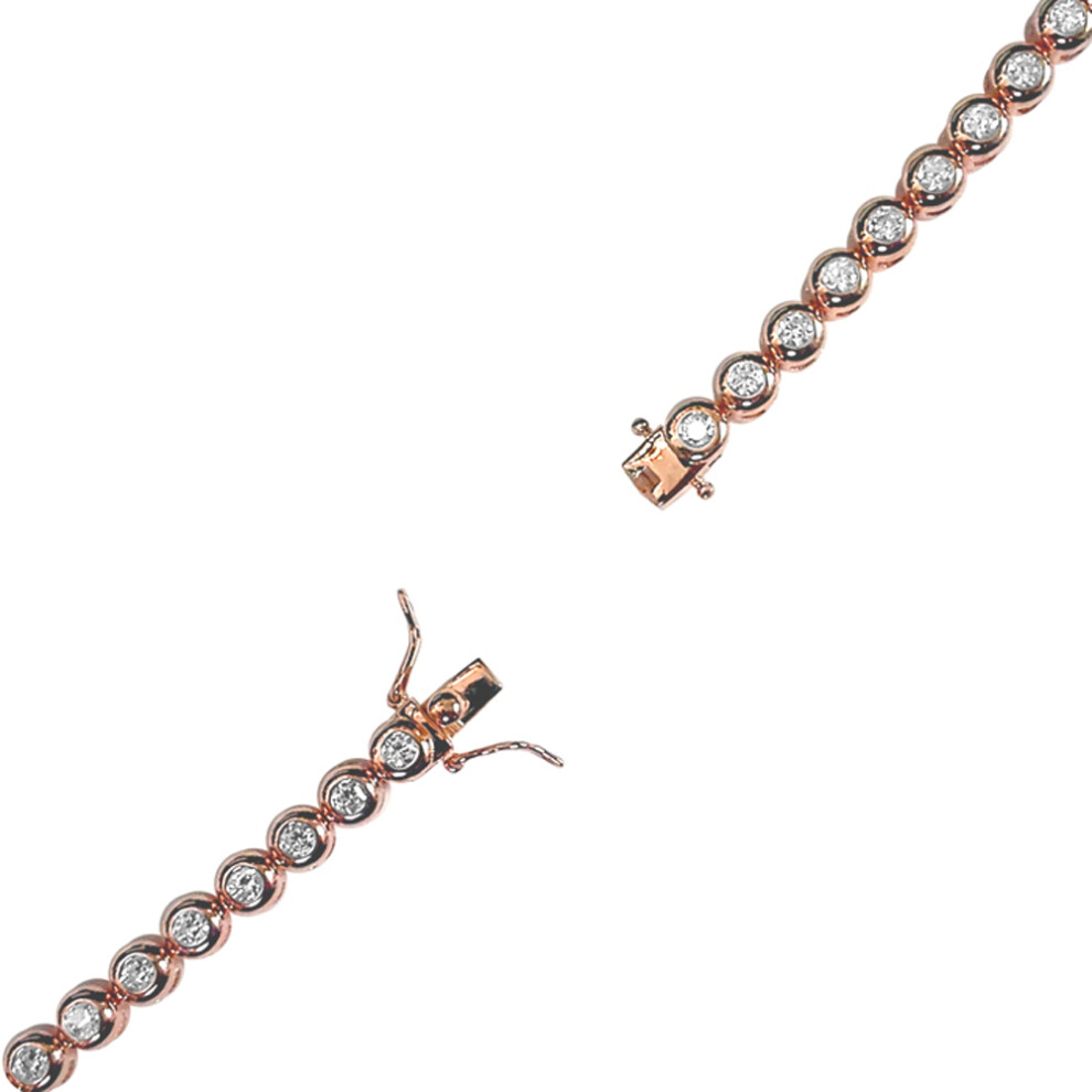 Jewelco London Rose Gold-plated sterling silver cubic zirconia tennis bracelet - ABB116C - Image 2