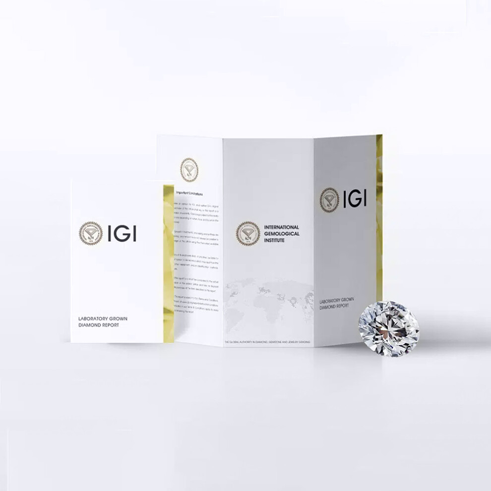 Jewelco London Solid 18ct Yellow Gold Set Round Brilliant D / VS Lab Grown 1.40ct Diamond Solitaire Stud Earrings - LAB18E001-140 - Image 6