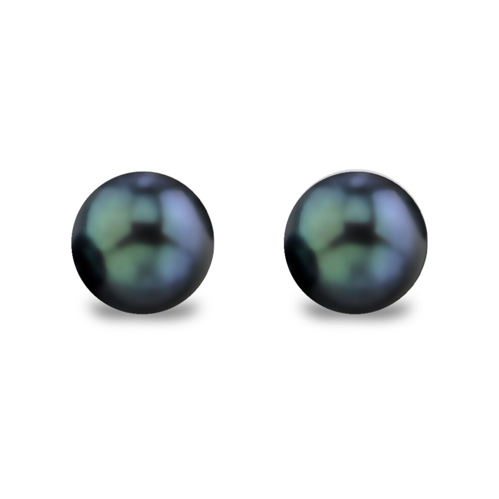 Jewelco London Sterling Silver 7mm Natural Sea Water Cultured Pearl Stud Earrings - AES061