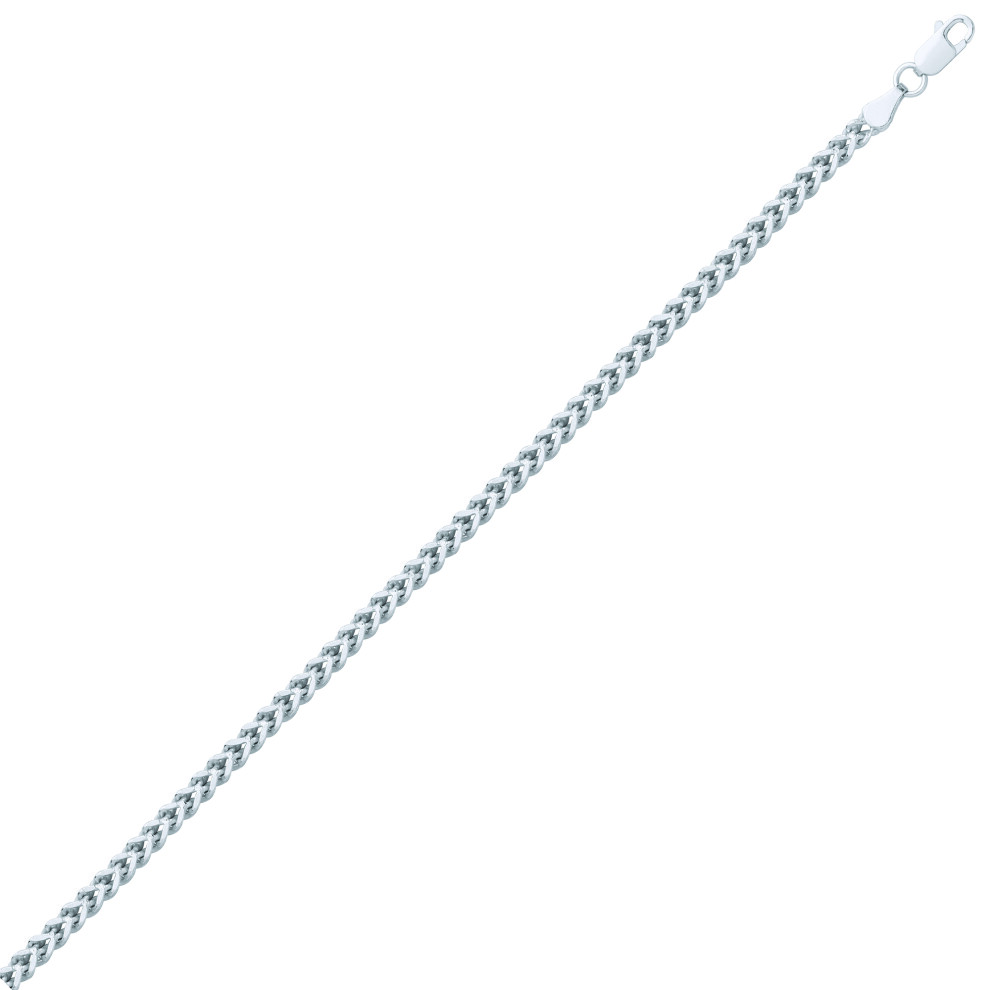 Unisex Sterling Silver Franco 3D Curb Necklace 3.5mm 24" - GVCH38 - Image 2