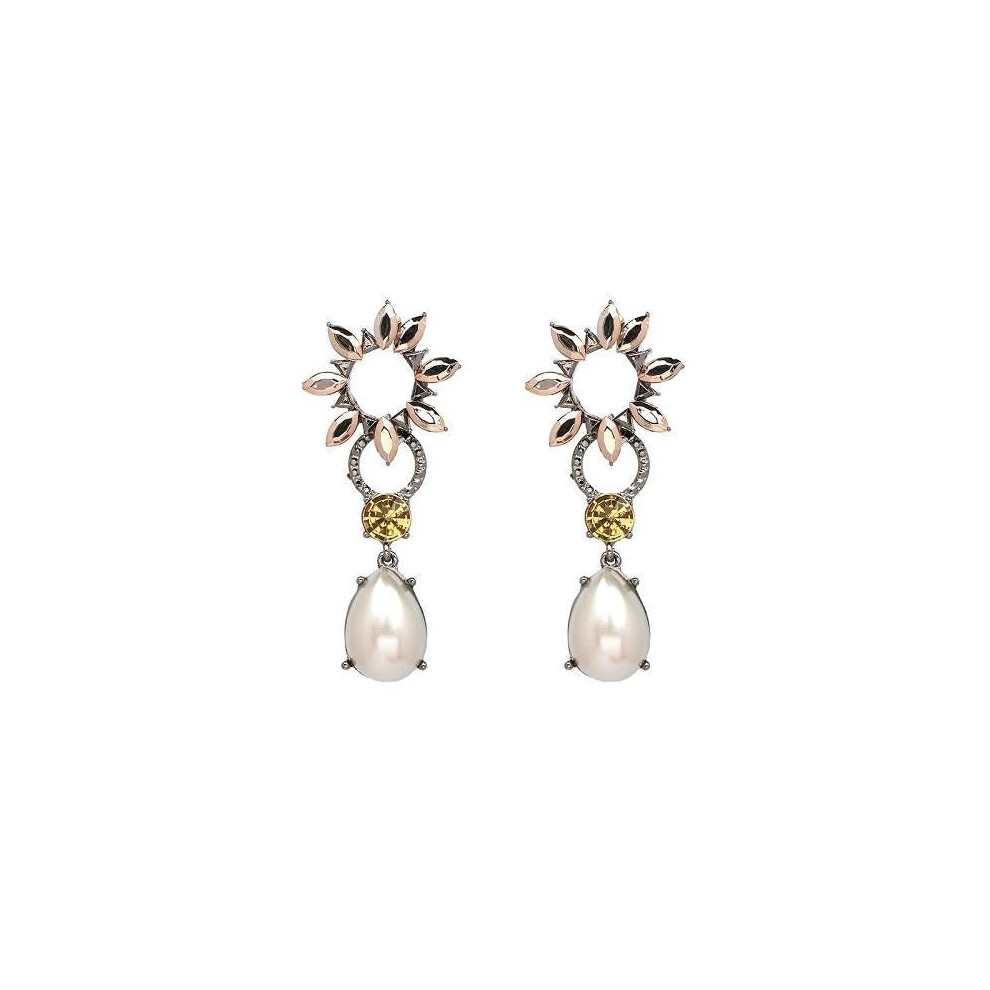 JUJIA 3 colors statement fashion crystal simulated pearl earrings long drop Earrings for party wedding big earring wholesale - Image 4