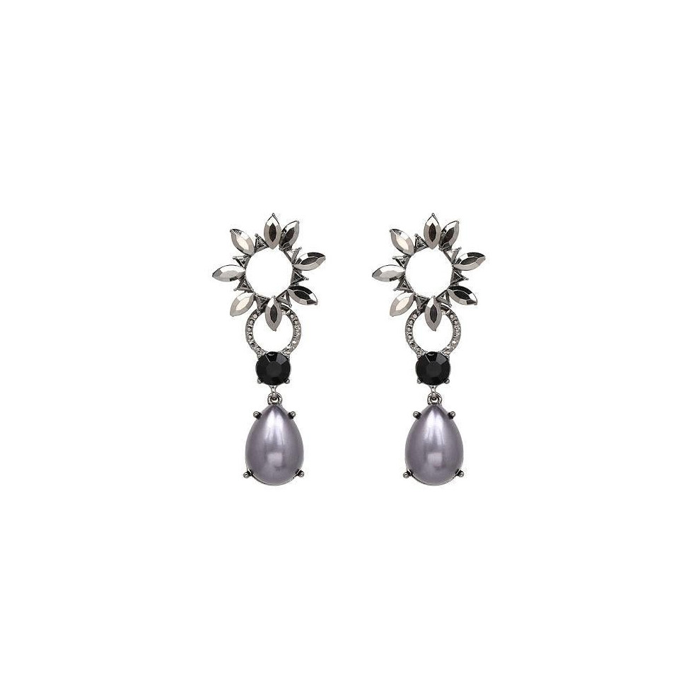 JUJIA 3 colors statement fashion crystal simulated pearl earrings long drop Earrings for party wedding big earring wholesale - Image 5